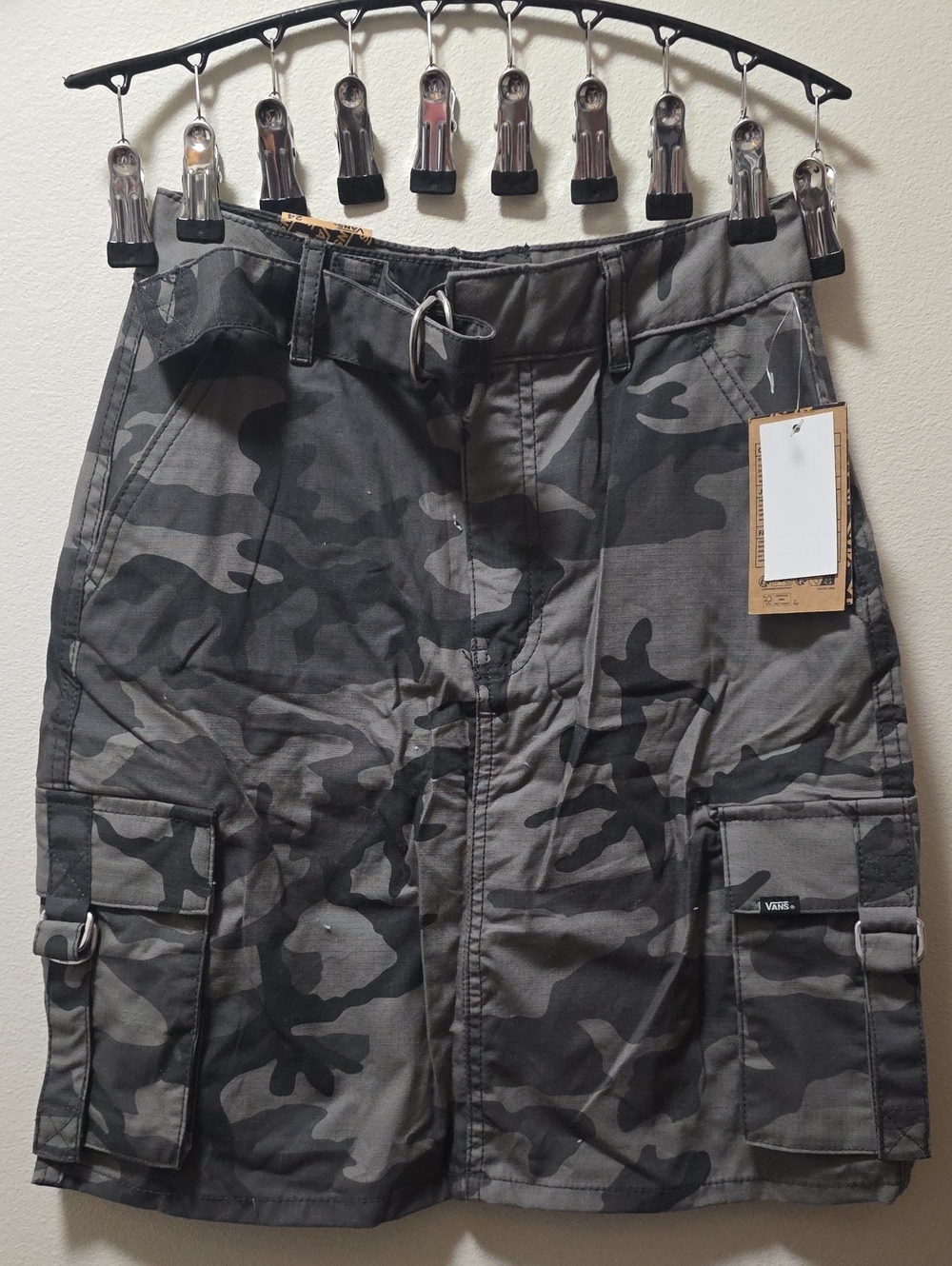 Vans Women’s Black & Gray Camo Cargo Skirt